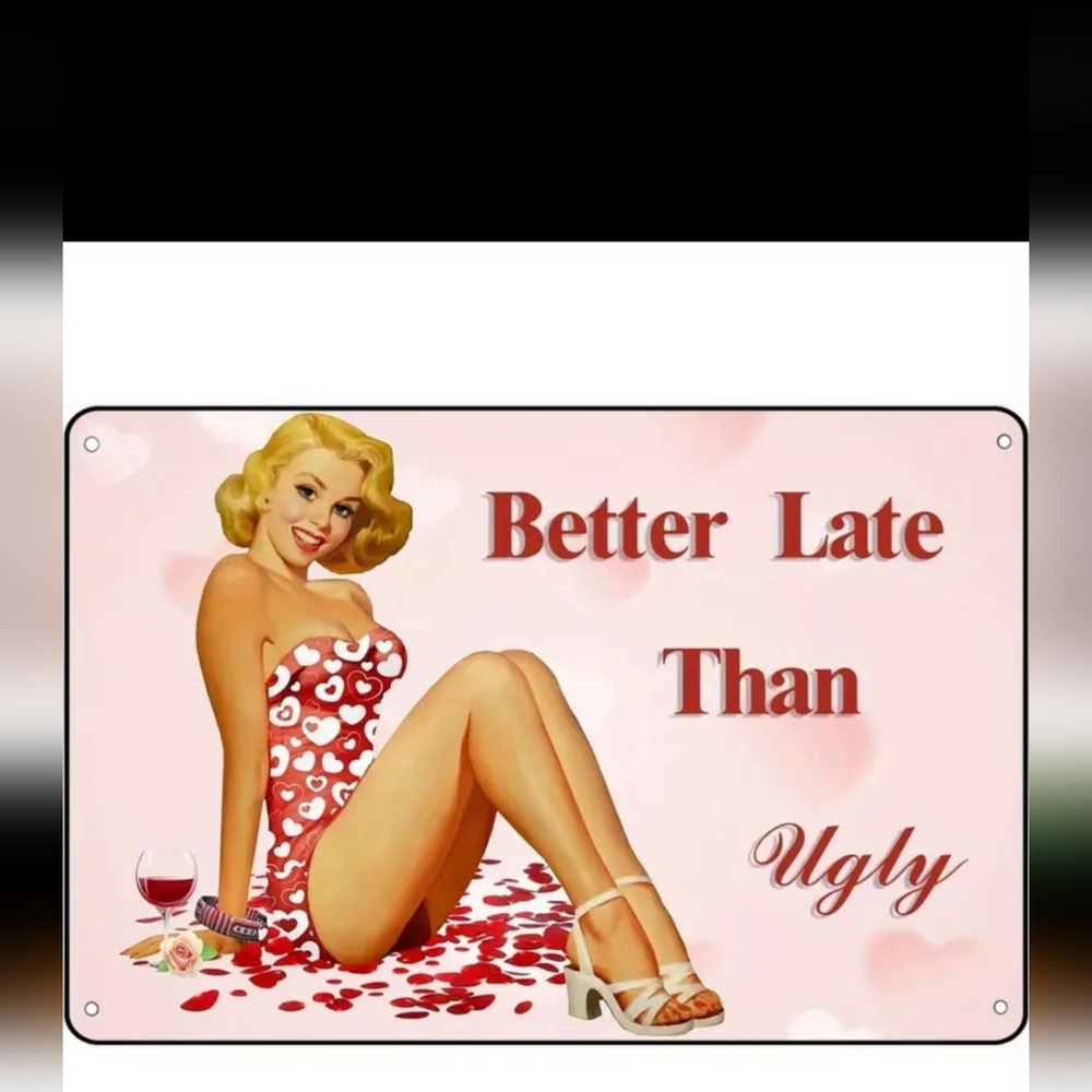 New 8x12 metal pin up girl sign
